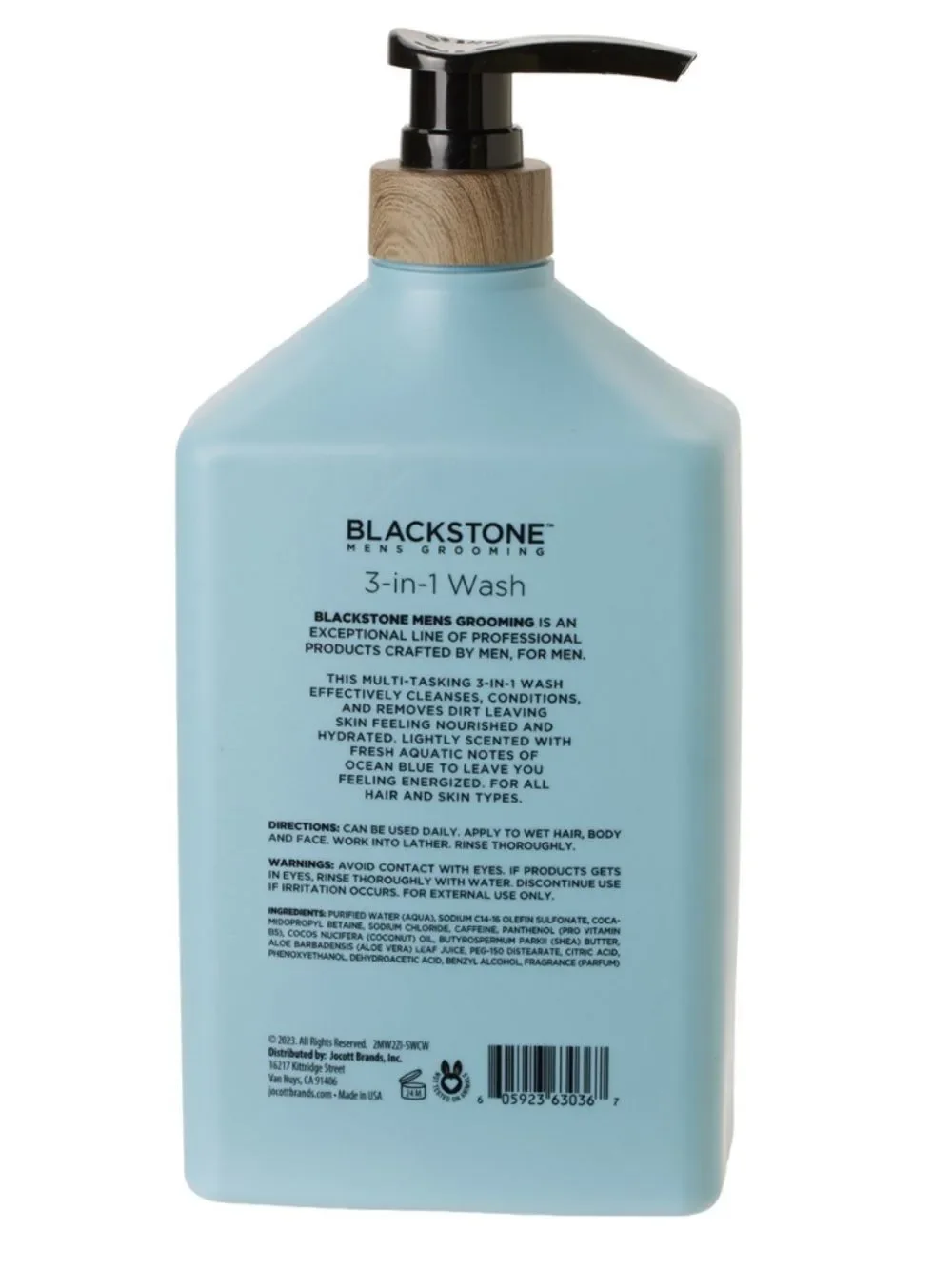 Blackstone Men’s Grooming Ocean Blue 3-in-1 Hair Face Body Wash 32 oz